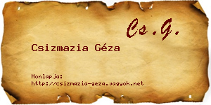 Csizmazia Géza névjegykártya