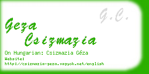 geza csizmazia business card